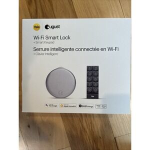 YALE August Wi-Fi Smart Lock + Keypad Bundle AUG-SL05-K02-S01 Silver Brand New